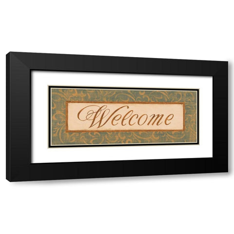 Moss Gold Scroll I Black Modern Wood Framed Art Print with Double Matting by Jeffrey, Jillian