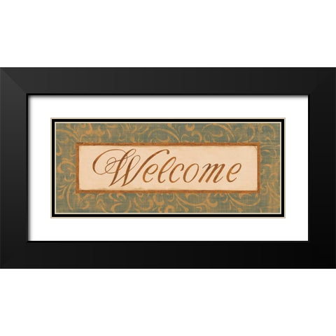 Moss Gold Scroll I Black Modern Wood Framed Art Print with Double Matting by Jeffrey, Jillian