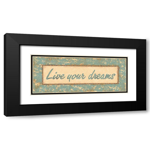 Distressed Aqua I Black Modern Wood Framed Art Print with Double Matting by Jeffrey, Jillian