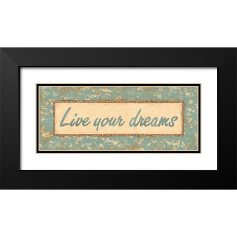 Distressed Aqua I Black Modern Wood Framed Art Print with Double Matting by Jeffrey, Jillian