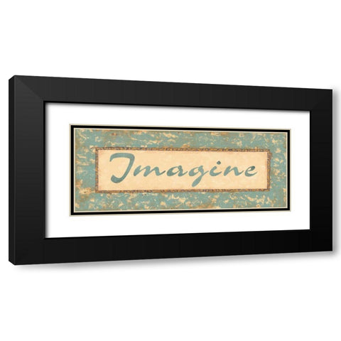 Distressed Aqua II Black Modern Wood Framed Art Print with Double Matting by Jeffrey, Jillian