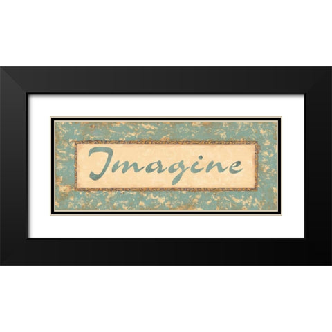 Distressed Aqua II Black Modern Wood Framed Art Print with Double Matting by Jeffrey, Jillian