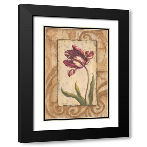Classic Tulip II Black Modern Wood Framed Art Print with Double Matting by Jeffrey, Jillian