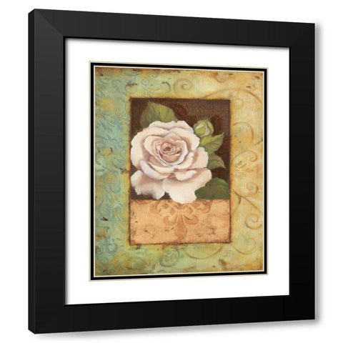 Antique Rose I Black Modern Wood Framed Art Print with Double Matting by Jeffrey, Jillian