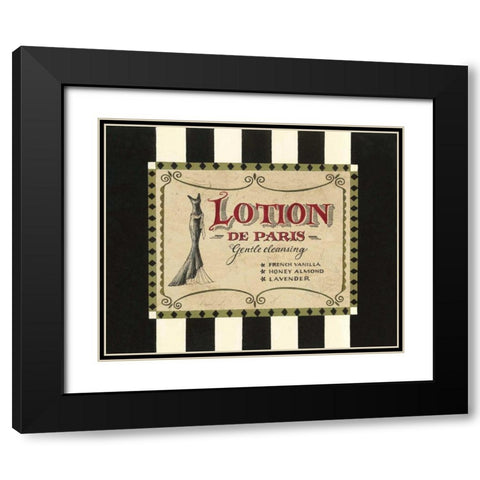 Lotion Label Black Modern Wood Framed Art Print with Double Matting by Jeffrey, Jillian