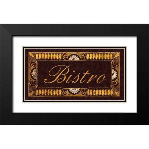 Bistro Black Modern Wood Framed Art Print with Double Matting by Jones, Catherine