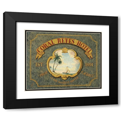 Coral Reyes Hotel Black Modern Wood Framed Art Print with Double Matting by Jones, Catherine