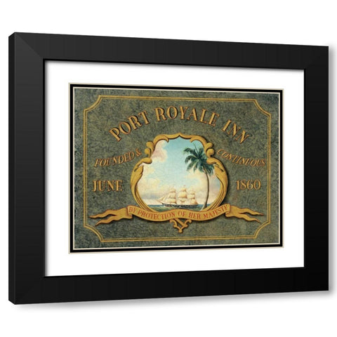 Port Royale Inn Black Modern Wood Framed Art Print with Double Matting by Jones, Catherine