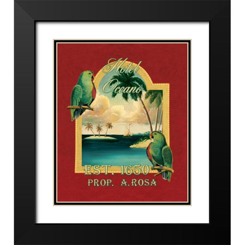 Hotel Oceano Black Modern Wood Framed Art Print with Double Matting by Jones, Catherine