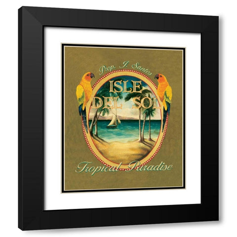 Isle del Sol Black Modern Wood Framed Art Print with Double Matting by Jones, Catherine