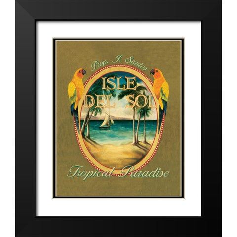 Isle del Sol Black Modern Wood Framed Art Print with Double Matting by Jones, Catherine