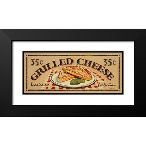 Grilled Cheese Black Modern Wood Framed Art Print with Double Matting by Jones, Catherine