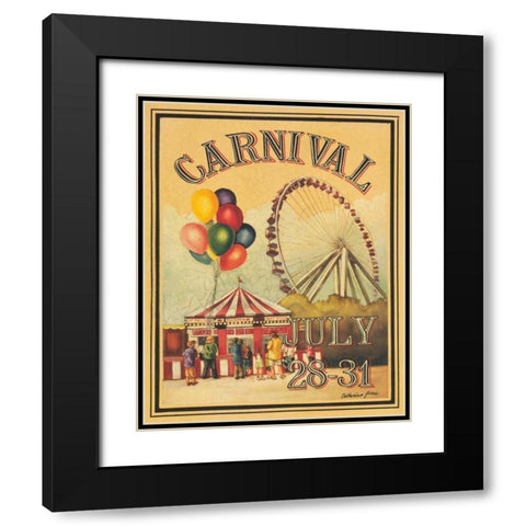 Carnival Black Modern Wood Framed Art Print with Double Matting by Jones, Catherine