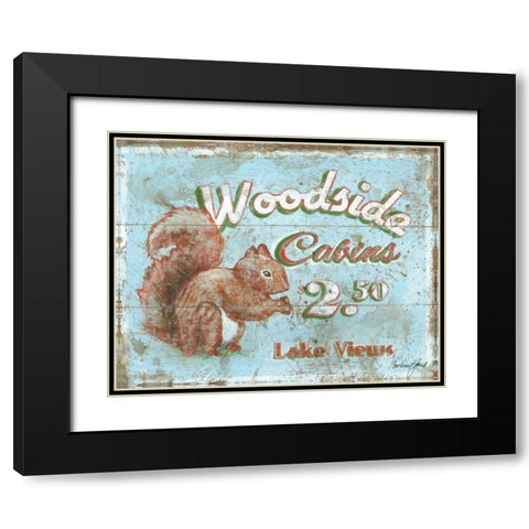 Woodside Cabins Black Modern Wood Framed Art Print with Double Matting by Jones, Catherine
