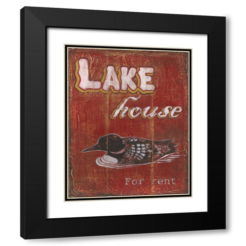 Lake House Black Modern Wood Framed Art Print with Double Matting by Jones, Catherine