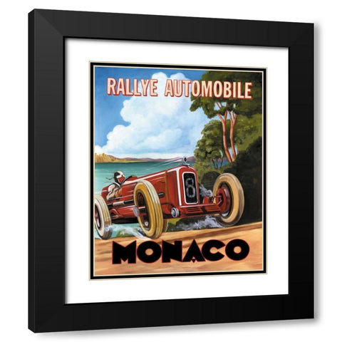 Monaco Rallye Black Modern Wood Framed Art Print with Double Matting by Jones, Catherine
