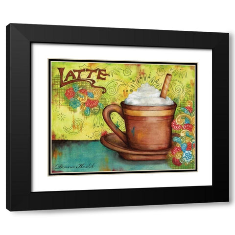 Spring Latte Black Modern Wood Framed Art Print with Double Matting by Knold, Donna