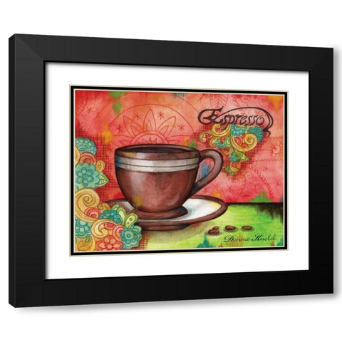 Spring Espresso Black Modern Wood Framed Art Print with Double Matting by Knold, Donna