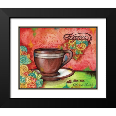 Spring Espresso Black Modern Wood Framed Art Print with Double Matting by Knold, Donna