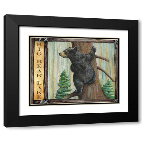 Lodge Bear Black Modern Wood Framed Art Print with Double Matting by Knold, Donna