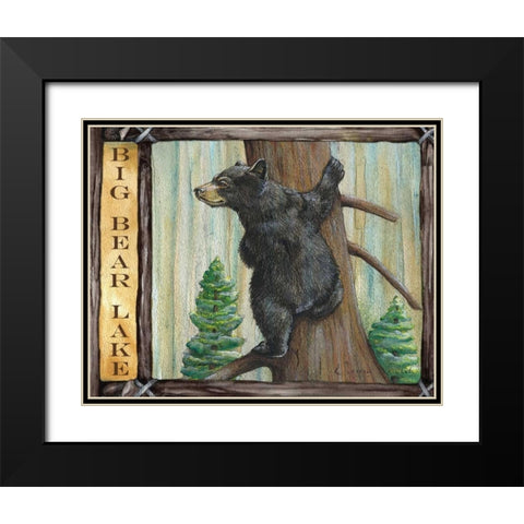 Lodge Bear Black Modern Wood Framed Art Print with Double Matting by Knold, Donna