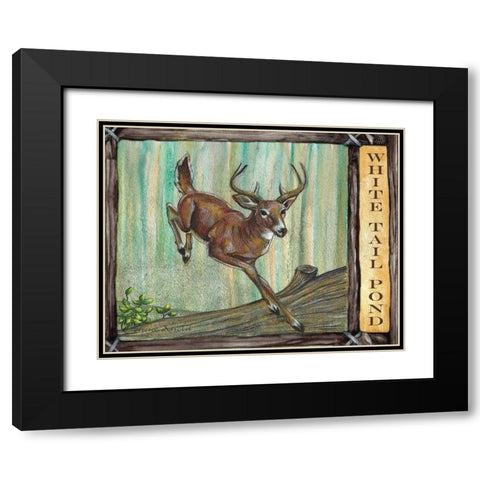 Lodge Deer Black Modern Wood Framed Art Print with Double Matting by Knold, Donna