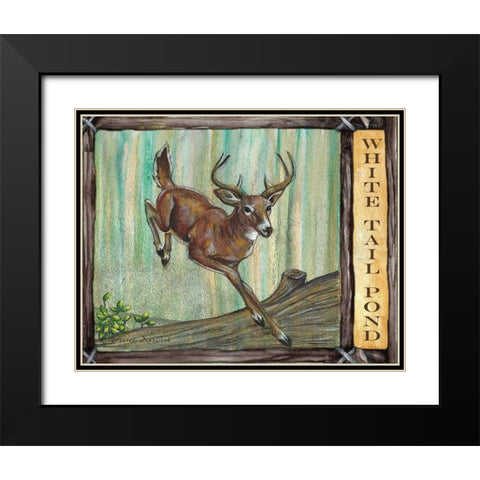 Lodge Deer Black Modern Wood Framed Art Print with Double Matting by Knold, Donna