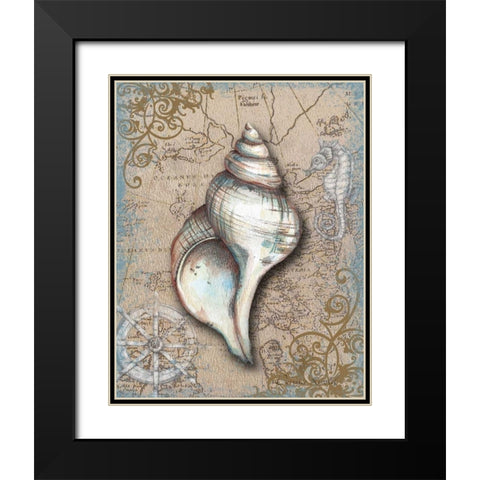 Nautical Treasures II Black Modern Wood Framed Art Print with Double Matting by Knold, Donna