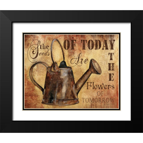 Plant a Garden II Black Modern Wood Framed Art Print with Double Matting by Knold, Donna