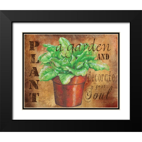 Plant a Garden V Black Modern Wood Framed Art Print with Double Matting by Knold, Donna