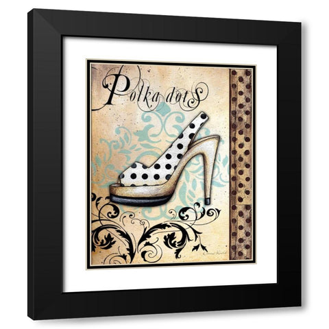 Polka Dots Black Modern Wood Framed Art Print with Double Matting by Knold, Donna