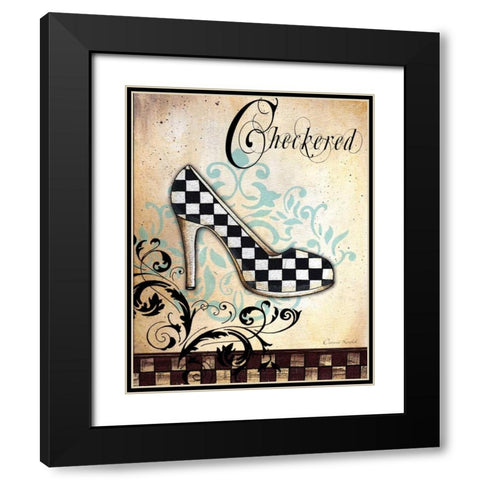 Checkered Black Modern Wood Framed Art Print with Double Matting by Knold, Donna