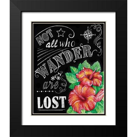 Chalkboard Inspirations II Black Modern Wood Framed Art Print with Double Matting by Knold, Donna