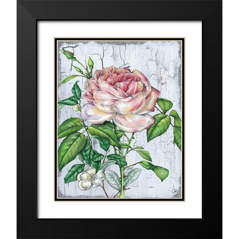 Rose Black Modern Wood Framed Art Print with Double Matting by K, Onna