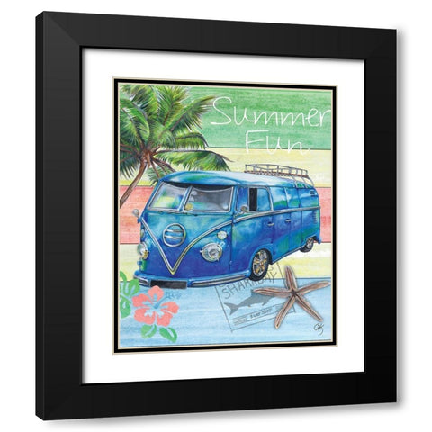 Summer Splash Van Black Modern Wood Framed Art Print with Double Matting by K, Onna