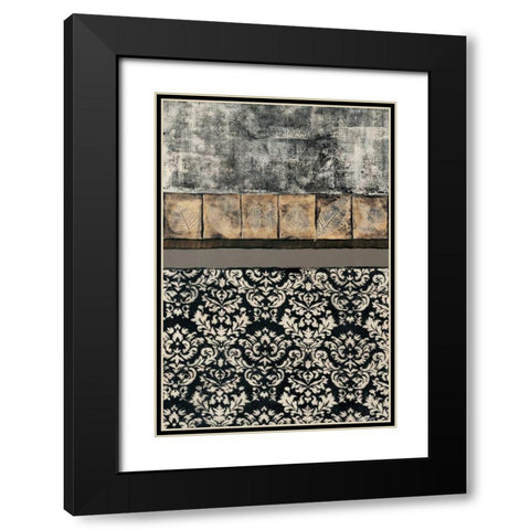 Natures Damask I Black Modern Wood Framed Art Print with Double Matting by Kime, John