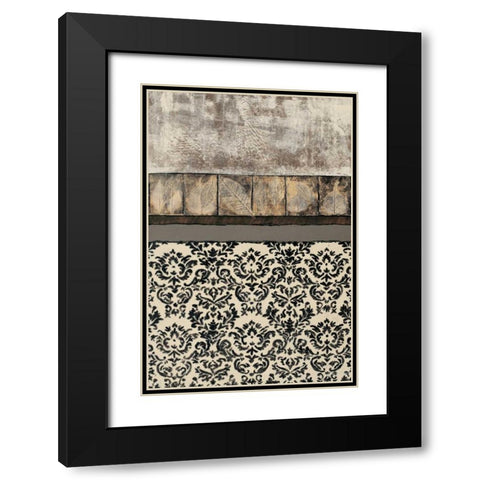 Natures Damask II Black Modern Wood Framed Art Print with Double Matting by Kime, John
