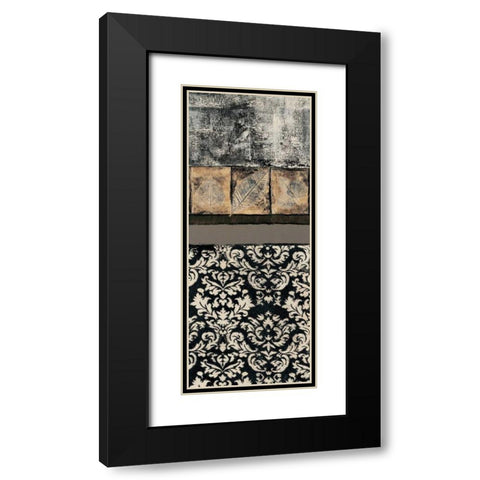 Natures Damask Panel I Black Modern Wood Framed Art Print with Double Matting by Kime, John