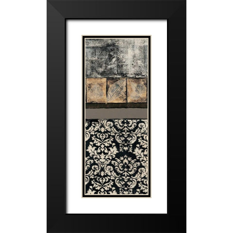 Natures Damask Panel I Black Modern Wood Framed Art Print with Double Matting by Kime, John