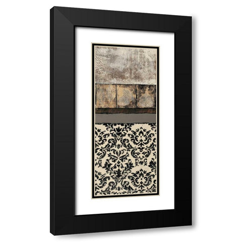 Natures Damask Panel II Black Modern Wood Framed Art Print with Double Matting by Kime, John
