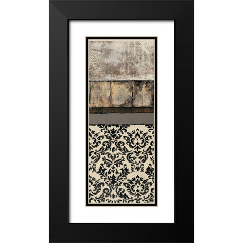Natures Damask Panel II Black Modern Wood Framed Art Print with Double Matting by Kime, John