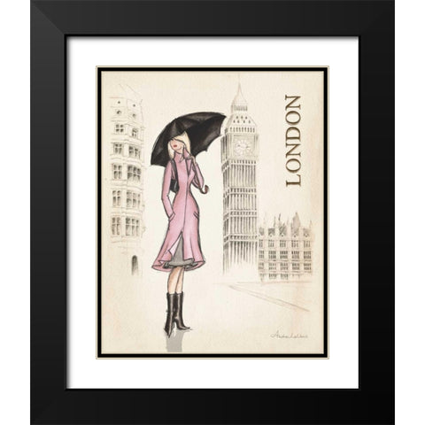 London Black Modern Wood Framed Art Print with Double Matting by Laliberte, Andrea