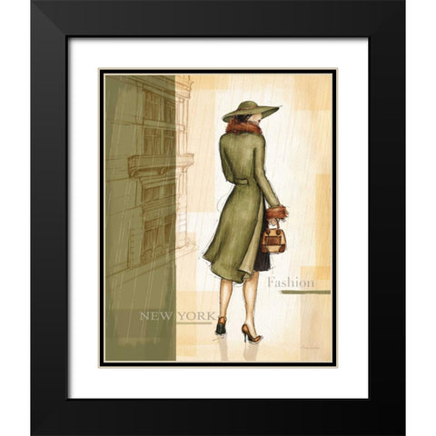 Rain New York Black Modern Wood Framed Art Print with Double Matting by Laliberte, Andrea