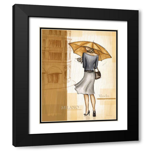 Rain Milano Black Modern Wood Framed Art Print with Double Matting by Laliberte, Andrea