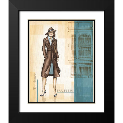 Rain Paris Black Modern Wood Framed Art Print with Double Matting by Laliberte, Andrea