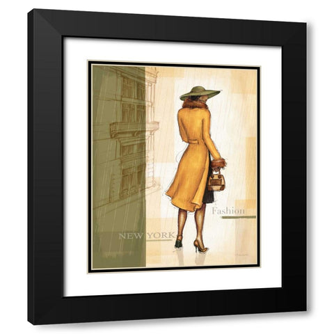 Golden Rain New York Black Modern Wood Framed Art Print with Double Matting by Laliberte, Andrea