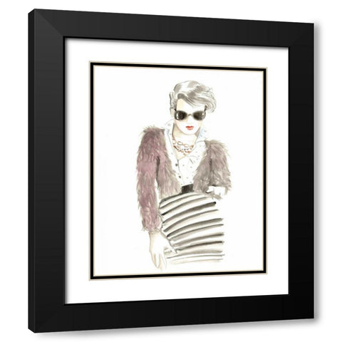 Runway Fashion I Black Modern Wood Framed Art Print with Double Matting by Laurencon