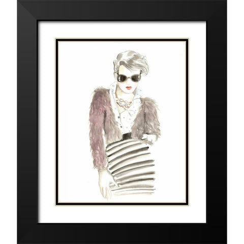 Runway Fashion I Black Modern Wood Framed Art Print with Double Matting by Laurencon