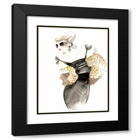 Runway Fashion III Black Modern Wood Framed Art Print with Double Matting by Laurencon
