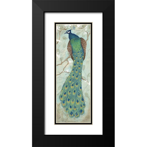 Peacock II Black Modern Wood Framed Art Print with Double Matting by Leal, Steve